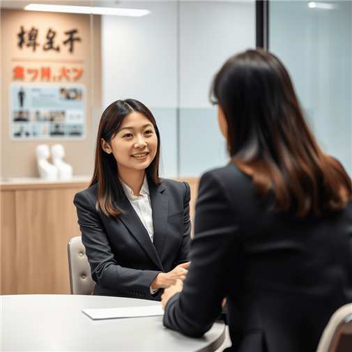 部門責任者との2次面接を受けるdioクリニックの応募者