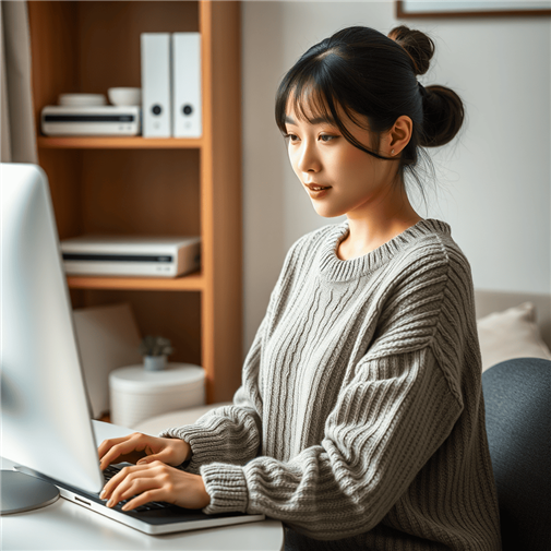 自宅のデスクトップpcでdioクリニックの看護師の口コミを丁寧に読む病棟看護師