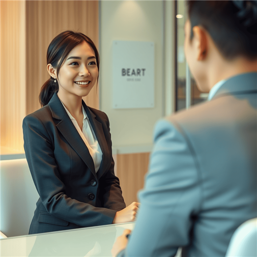 部門責任者との2次面接を受けるdioクリニックの応募者